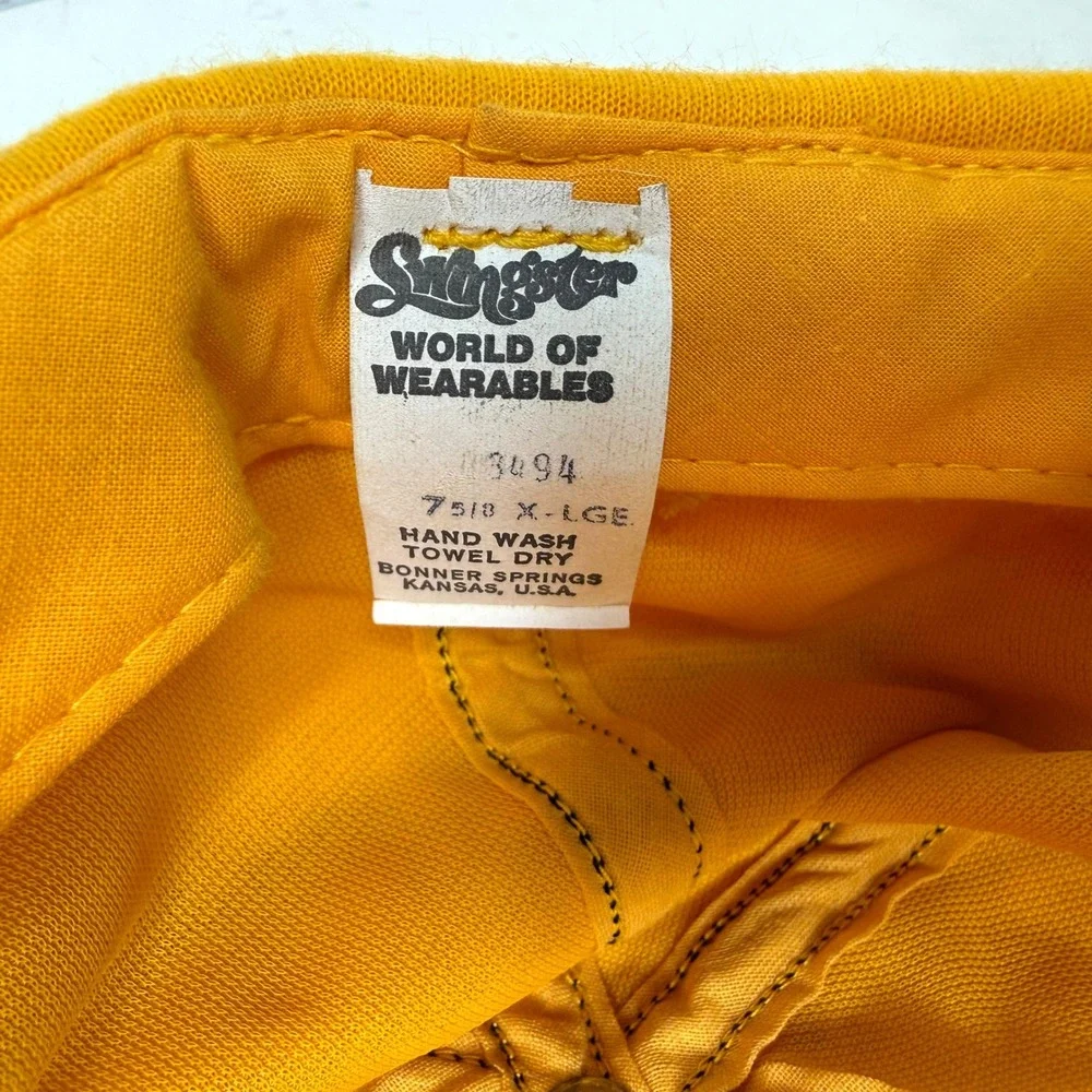 Vintage John Deere Swingster Yellow Trapper Hat Winter Ear Flap Cap USA Made XL